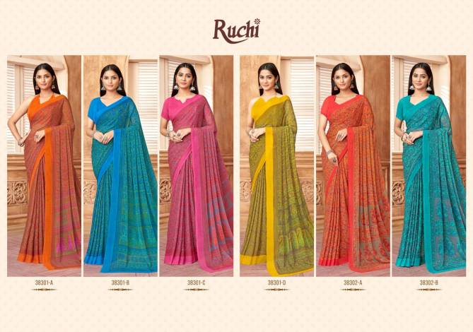 Star Chiffon 178 By Ruchi Daily Wear Chiffon Saree Suppliers In India